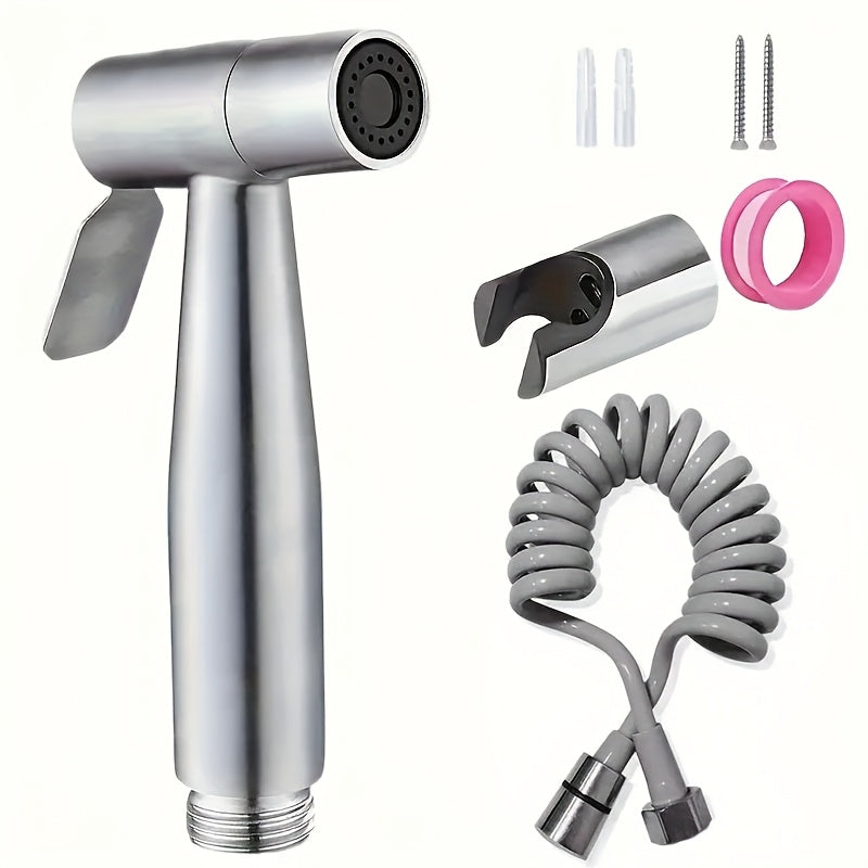 Kit de Ducha Manual de Acero Inoxidable con Manguera de 4.8 Pulgadas y Soporte de Pared - Boquilla Autolimpiable, Impermeable y Resistente, Ideal para Baño, Aseo de Mascotas, Diseño Moderno | Estructura Duradera, Accesorio para Ducha