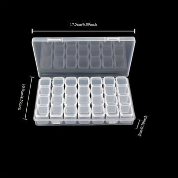 Combinación de Cajas de Plástico Transparente de 28 Compartimentos, Contenedor para Joyería y Accesorios, Utilizado para Artesanías, Cristales para Uñas, Cuentas, Almacenamiento de Semillas, Cajas de Joyería