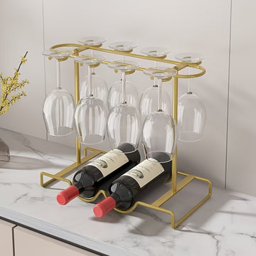 Estante de vino tinto de lujo de alta gama para el hogar Estante de vino de pie alto de vidrio invertido para colgar Armario de almacenamiento de vino