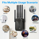 Amplificador de señal -1200Mbps-2.4G/5GH2.WIFI Mezclador de señal WIFI, Amplificador de señal WIFI, Señal fuerte, Segmento de alta velocidad, Soporta MIF1-6, 6 antenas potentes, Adecuado para hogares, centros comerciales, cafeterías