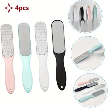 1/2/4 Piezas Lima de Pies Doble Cara Acero Inoxidable Herramienta Profesional para Pedicura con Removedor y Vaso Lavador, Diseño Antideslizante, Adecuado para Mujeres, Hombres, Todos