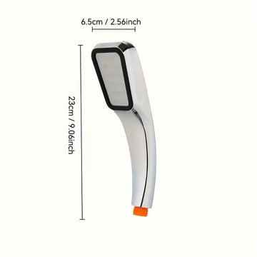 Cabezal de ducha de lluvia a alta presión con 300 agujeros - Ahorro de agua, sin pilas, incluye manguera de 139.7 cm - Instalación en pared o manual, diseño rectangular, boquilla de aspersión presurizada - Ideal para baños modernos