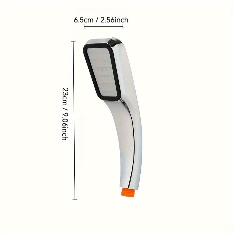 Cabezal de ducha de lluvia a alta presión con 300 agujeros - Ahorro de agua, sin pilas, incluye manguera de 139.7 cm - Instalación en pared o manual, diseño rectangular, boquilla de aspersión presurizada - Ideal para baños modernos