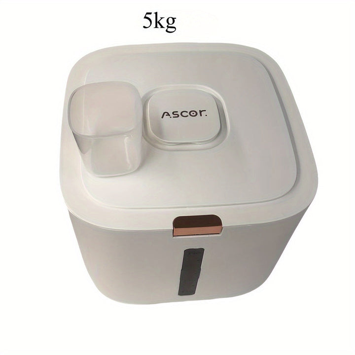 Juego de 2 Recipientes Sellados para Almacenar Arroz, Material de Polipropileno, Lavable a Mano, Resistente a Insectos y Humedad, Tapa Abatible, Bote Rectangular Reutilizable para Uso Doméstico