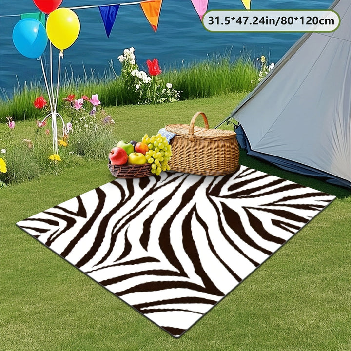 Alfombra Decorativa de Tela 2D con Textura Animal, Estilo Moderno para Interior de RV, Colchoneta para Camping, Tapete Antideslizante y Fácil de Limpiar, Secado Rápido y Sin Encogimiento Después de la Lluvia, Ideal para Acampar, Senderismo, Balcón, Patio
