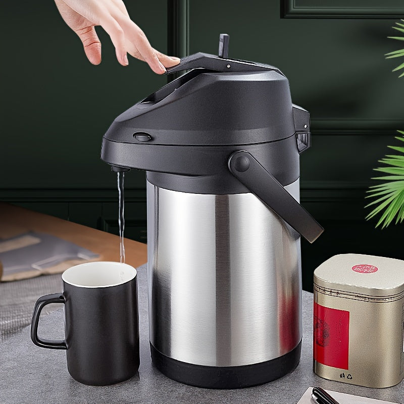 Hervidor Aislado de Acero Inoxidable de 3L - Presione para Verter, Gran Capacidad para Bebidas Calientes y Frías, Perfecto para el Hogar, la Oficina y el Uso en el Coche