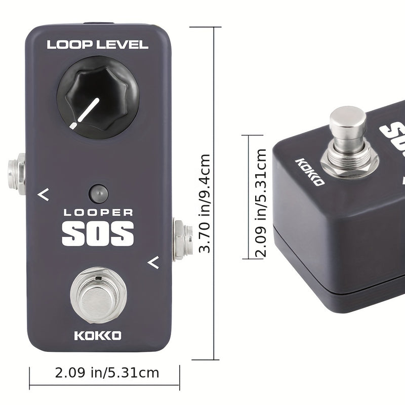 KOKKO LOOPER pedal - procesador de efectos de retraso en bucle con alimentación USB, perilla Loop Level para guitarra/bajo - looper compacto compatible con pedalboards para actuaciones en vivo, grabación y práctica - ideal para guitarristas eléctricos y
