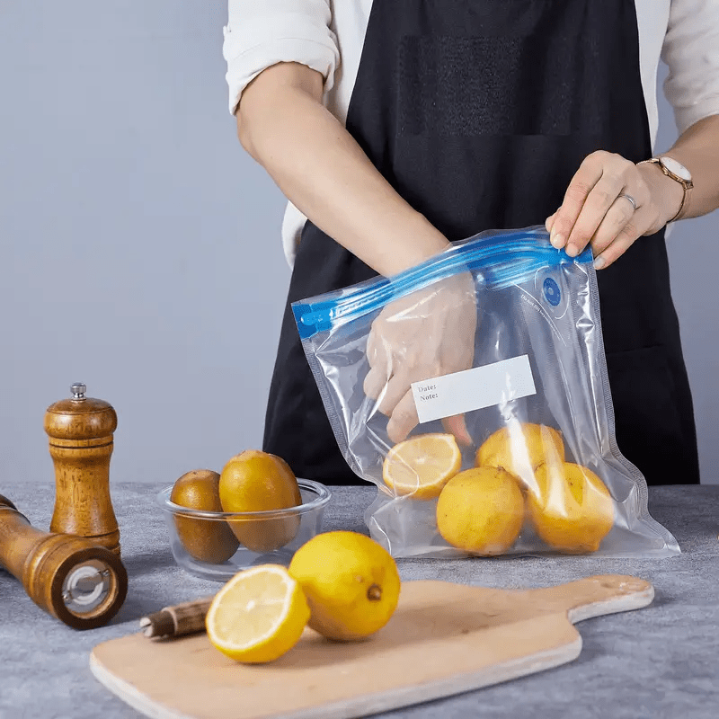 20pcs Bolsas Selladoras al Vacío Reutilizables - Almacenamiento de Alimentos Transparente para Carne, Frutas, Verduras - Esencial en la Cocina, Sin Necesidad de Carga, Material PE+PA, Diseño Transparente para Visibilidad Fácil