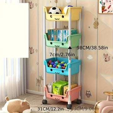 Carro de almacenamiento rodante multicapa, carrito móvil multifuncional para cocina, sala y dormitorio, fácil de mover y guardar. Estante duradero en colores macaron perfecto para cocina, baño y habitación - ideal para una familia de 13