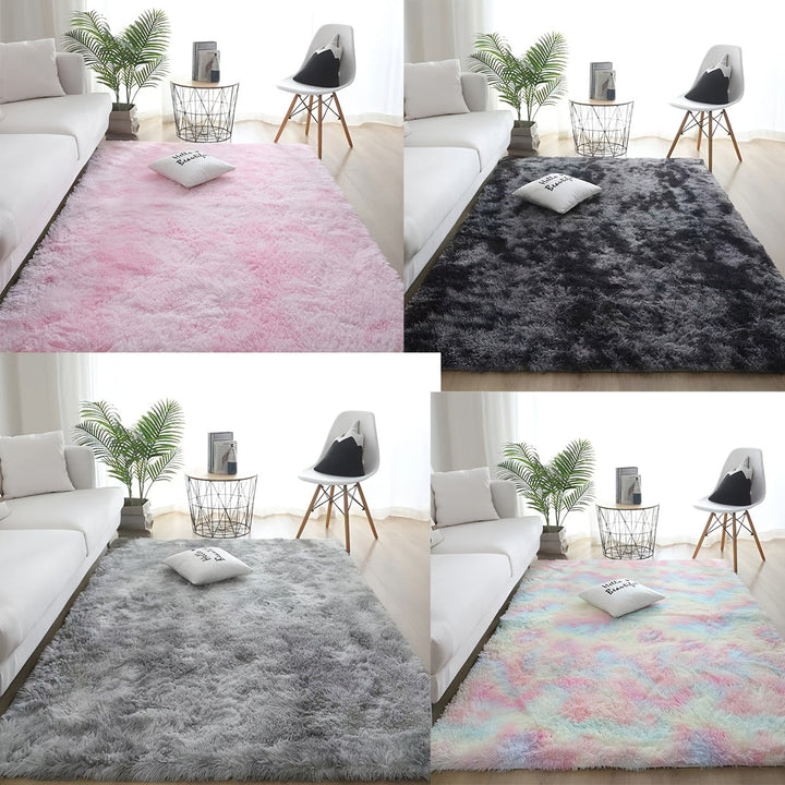 4 estilos de alfombra de felpa suave, alfombra de punto antideslizante con barrera contra la humedad, lavable a máquina, fibra de poliéster ligera, rectángulo para dormitorio, sala de estar, decoración de pasillo, festiva para Navidad, Hanukkah, Acción d