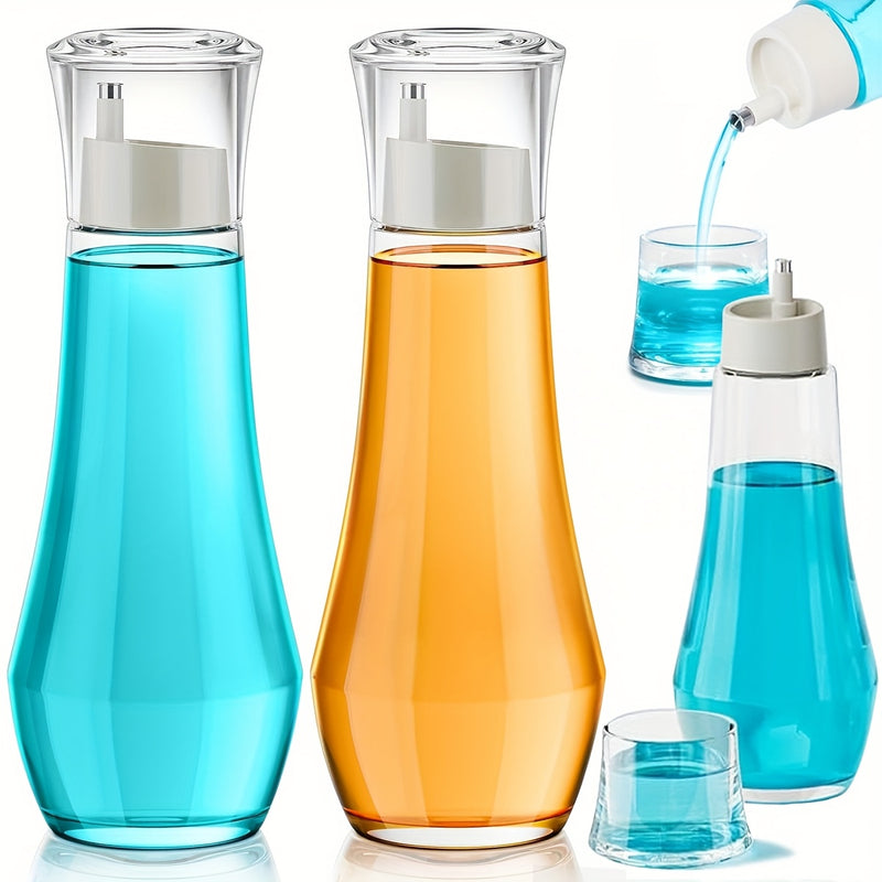 Dispensador de Enjuague Bucal de Vidrio Recargable con Tapa - 150/260ml, Contenedor Transparente para Encimera de Baño para Fácil Portabilidad