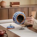 Tarro Clásico de Almacenamiento de Porcelana, Clásico Tarro de Almacenamiento de Porcelana Azul y Blanca con Tapa de Cierre - Perfecto para Té, Especias o Frutas Secas