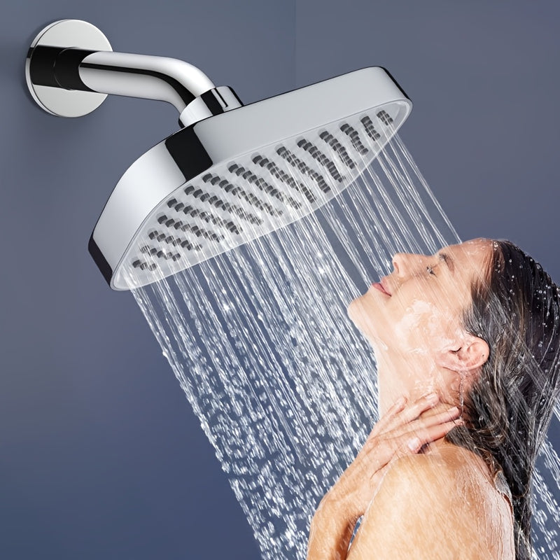 Comodidad Diaria] Cabezal de ducha de lluvia a alta presión - Acabado en cromo elegante, montado en la pared, cobertura de rociado rectangular para una experiencia de baño lujosa, accesorios para ducha