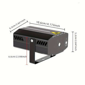 Dos luces láser de concha negra Two 07, efecto disco en rojo y verde deslumbrante, alimentación USB, ideales para fiestas, cumpleaños y festividades, luz ambiental esencial