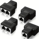 Divisor de Ethernet RJ45 2/4, adaptador de puerto masculino 1 a 2, compatible con cable Cat5/Cat6, permite que dos computadoras se conecten simultáneamente, adaptador de expansión de red