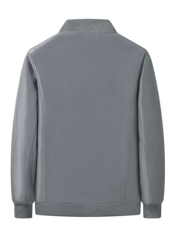 Chaqueta Casual para Hombre con Forro Polar - Ligera, con Cremallera y Bolsillos, Poliéster, Cuello de Béisbol, Perfecta para Otoño e Invierno