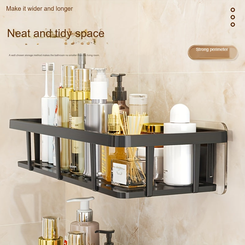 Organizador de Baño Sin Taladro - Estante para Ducha Resistente con Múltiples Niveles, Almacenamiento Ahorrador de Espacio para Baño y Tocador - Fácil Instalación, Solución Moderna de Organización, Estanterías Montadas en la Pared, Plástico Elegante y Fá