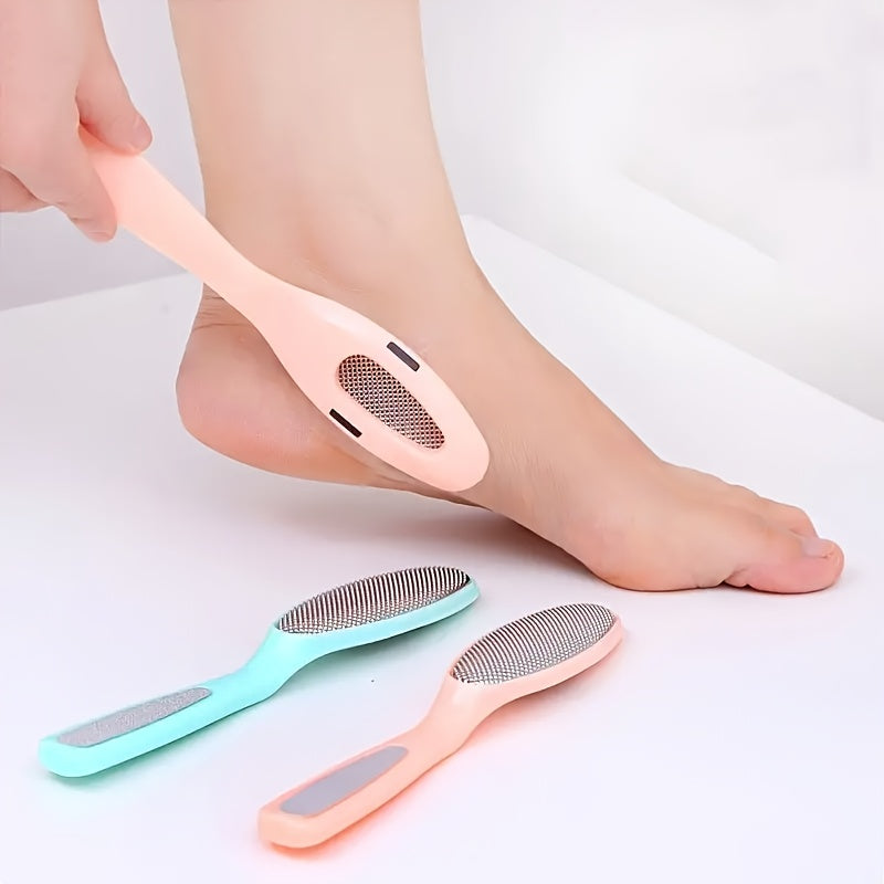 Artefacto de frotación de pies doble cara para eliminar piel muerta, pedicura Light Beige, tabla y herramientas de pulido, piedra pómez para cuidado de los pies