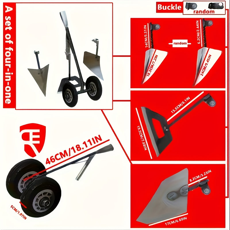 Herramienta de Jardinería 3 en 1 para Todas las Estaciones (Arar, Deshierbar y Aflojar) - Diseño Ergonómico con Rueda Metálica Anticorrosiva para Pequeñas Granjas/Céspedes/Jardines - Regalo Perfecto para el Día del Padre/Aniversario, Herramienta Versátil