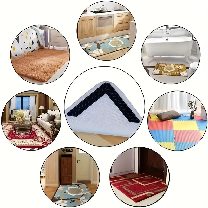 4/8/20/30 piezas de pegatinas y adhesivos antideslizantes de tipo L para alfombras y suelos de madera, adecuados para la sala de estar, comedor, baño, azulejos y áreas de suelo de madera, previenen el movimiento y el deslizamiento, aseguran que el tapete