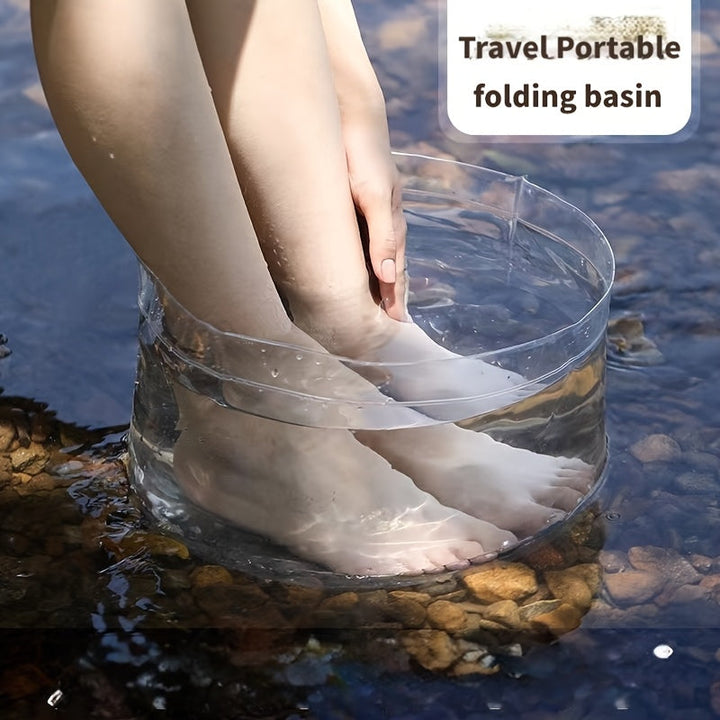 1 cubo de viaje grande con capacidad de 10L, lavabo plegable portátil para camping y hotel, accesorio esencial para viajes