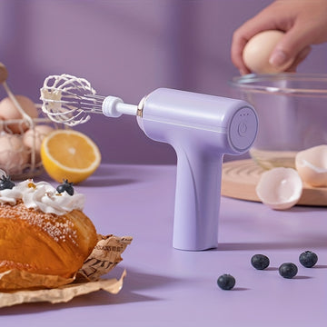 1 batidora eléctrica inalámbrica recargable por USB, mezcladora manual para café, batidor de crema para capuchino, licuadora de cocina