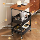 Carrito de almacenamiento rodante de 3 niveles con parte superior de madera y ruedas - Organizador versátil para snacks, libros y más - Ideal para uso en casa o en la oficina, carrito de almacenamiento de oficina | Carrito de almacenamiento moderno | Est