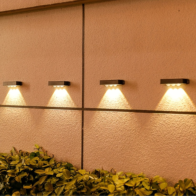 4 luces solares para pared exterior, 1 LED, 2 LED, 3 LED, 4 LED, alta calidad, luz para balcón, jardín, villa, área rural, cerca, ideal para pared exterior, garaje, patio