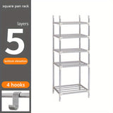 Estante de almacenamiento de cocina de acero inoxidable de 4/5/6 niveles con pies de nivelación - Estante multi-nivel de gran resistencia para ollas, sartenes, microondas y más - Unidad de estantería ahorradora de espacio para despensa, garaje y armario,