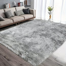 Alfombra de área de lujo gris claro y peluda - Suave, lavable a mano, alfombra rectangular de poliéster para salón o dormitorio, 40cm x 60cm, diseño elegante de borlas, fabricada a máquina, perfecta para decoración de hogar moderna, alfombras para salón