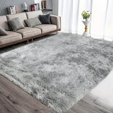 Alfombra de área de lujo gris claro y peluda - Suave, lavable a mano, alfombra rectangular de poliéster para salón o dormitorio, 40cm x 60cm, diseño elegante de borlas, fabricada a máquina, perfecta para decoración de hogar moderna, alfombras para salón