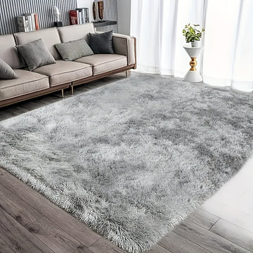 Alfombra de área de lujo gris claro y peluda - Suave, lavable a mano, alfombra rectangular de poliéster para salón o dormitorio, 40cm x 60cm, diseño elegante de borlas, fabricada a máquina, perfecta para decoración de hogar moderna, alfombras para salón