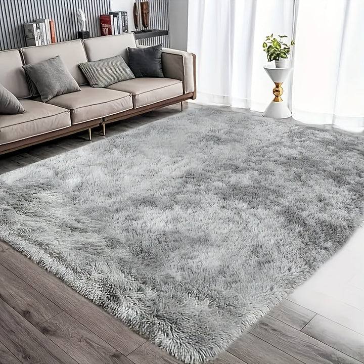 Alfombra de área de lujo gris claro y peluda - Suave, lavable a mano, alfombra rectangular de poliéster para salón o dormitorio, 40cm x 60cm, diseño elegante de borlas, fabricada a máquina, perfecta para decoración de hogar moderna, alfombras para salón