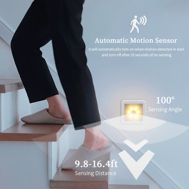 Lámpara nocturna moderna a cuadros AliXLED con sensor de movimiento, luz cálida/blanca, acabado pulido independiente, temática espacial para decoración de dormitorio y pasillo, control remoto, no requiere baterías, luces LED para sala de estar