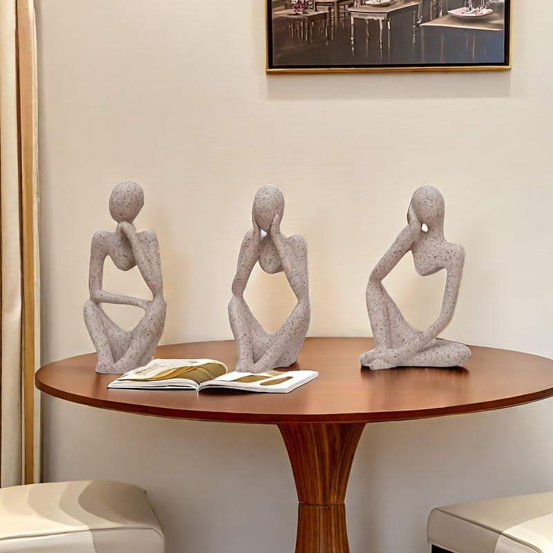 3 piezas de adornos artísticos abstractos del Pensador, decoraciones para el hogar y sala