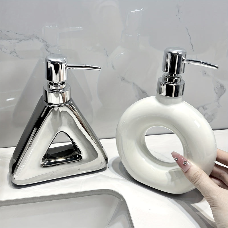 Conjunto creativo de dispensadores de jabón de cerámica, botellas de bomba de gel de ducha y loción para baño, diseño elegante de alta gama, dispensador de jabón líquido recargable para uso doméstico y de cocina, decoración de Halloween y Navidad.