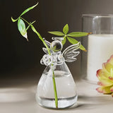 2/3/4 piezas, juego de jarrones de vidrio con diseño de ángel, contenedor de plantas de flores transparentes, jarrón colgante, decoración de hogar para bodas, jardín, adorno colgante de flores, poesía.