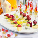 100 piezas de Pinchos de Bambú 12 cm/4.72 pulgadas - Pinchos Desechables con Forma de Corazón para Alimentos para San Valentín, Bodas, Aniversarios, Fiestas - Suministros de Cocina y Restaurante de Alta Calidad, Utensilios de Bambú