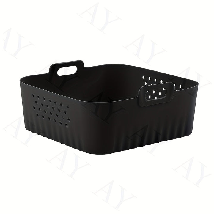 22.5cm Línea de Aire Reutilizable de Silicona para Freidora - Antiadherente, Bandeja de Hornear Fácil de Limpiar con Agujeros de Ventilación para Horno y Freidora, Perfecta para Cocinar Pollo y Papas Fritas, Línea de Freidora con Ventilación | Bandeja de