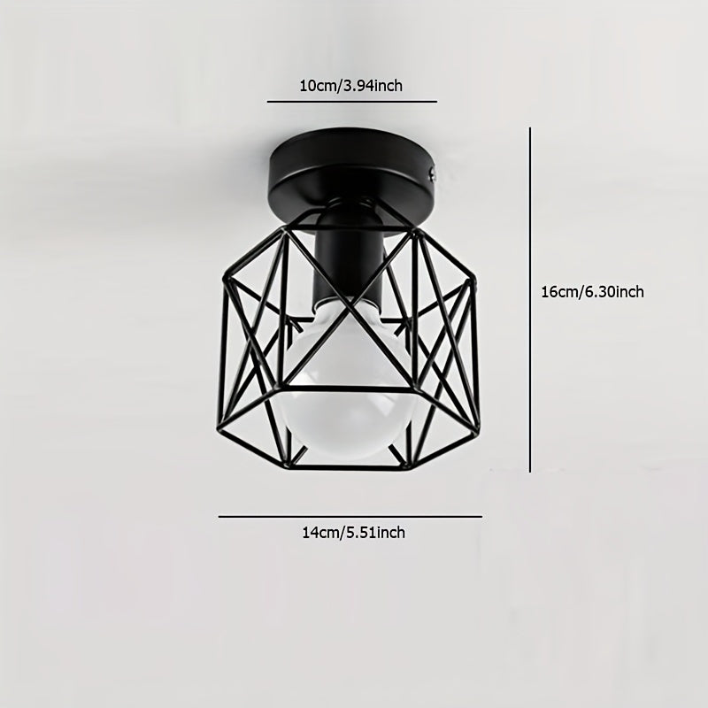 Araña de techo estilo industrial retro rural con base para bombilla E27 para pasillo, cocina, entrada y escalera (sin bombilla)