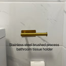 Soporte para Papel Higiénico de Acero Inoxidable Cepillado Dorado de Fácil Instalación - Autoadhesivo, Montaje en Pared Sin Taladro para Pañuelos de Baño