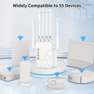 Amplificador/Extensor de Wifi OEKE, admite hasta 25 dispositivos, brindando una cobertura más amplia que nunca. Reforza el señal Wifi en casa | Repetidor de Wifi para mejorar Internet.