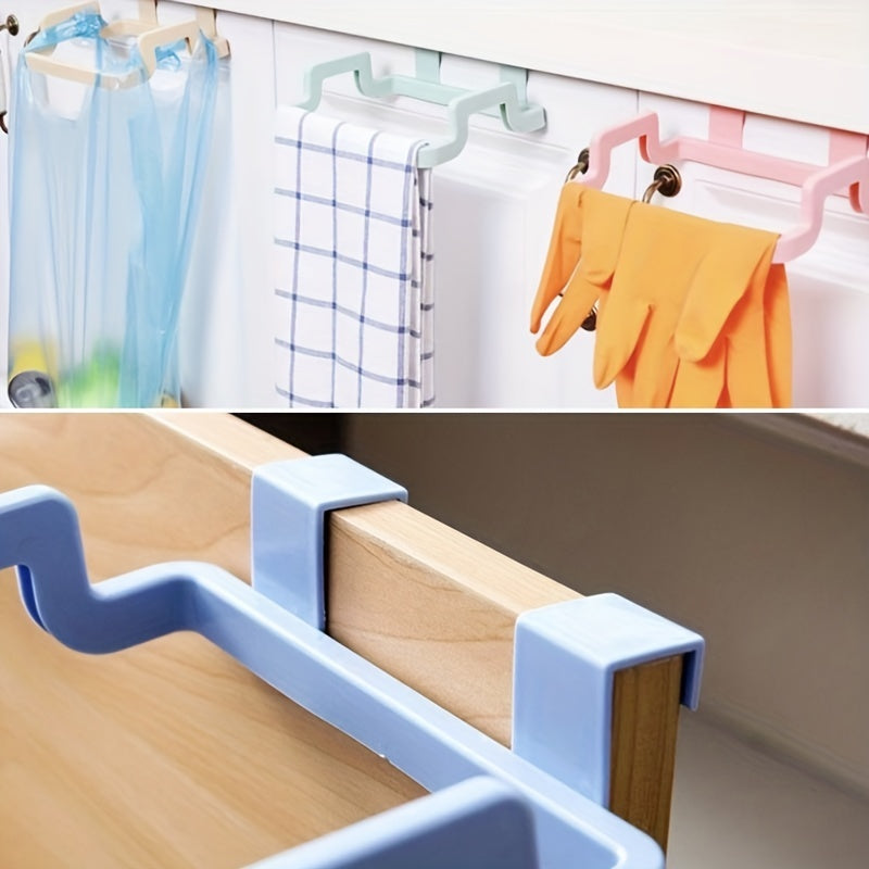 Soporte para bolsas de basura, estante de plástico sobre la puerta, estante de almacenamiento de basura, soporte para bolsas de basura debajo del fregadero de cocina, estante colgante de puerta de armario doméstico, basura de cocina sin agujeros, estante