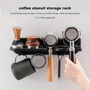 1 soporte organizador de herramientas para café italiano, montado en la pared con alfombrilla antideslizante de silicón, ideal para manijas de café, dosificadores de polvo y accesorios, uso doméstico y comercial