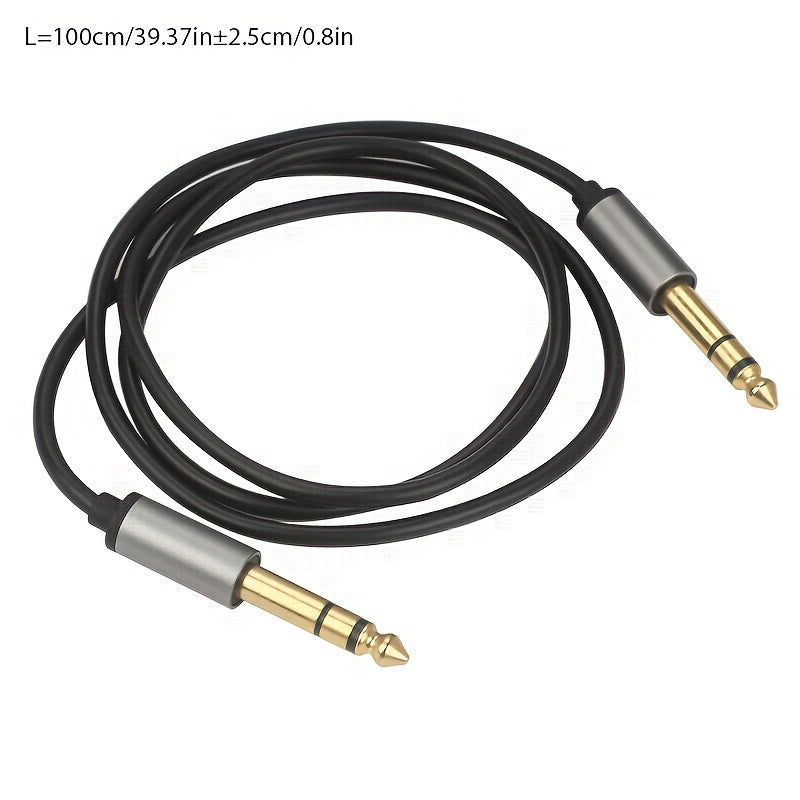 Acabado Metálico] Cable AUX i-Zclive de Alta Fidelidad de 6.5mm Macho a Macho - Aleación de Aluminio Duradera, Conectores Chapados en Oro para una Calidad de Sonido Mejorada - Ideal para Guitarras, Altavoces, Consolas de Mezcla y Más