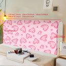 Fundas para Cabecero de Cama con Patrón de Corazones - Rosa Pálido y Blancos sobre Fondo Claro, Tela 100% Poliéster Lavable en Máquina, Adecuado para la Mayoría de los Cabeceros, Decoración Fácil de Instalar