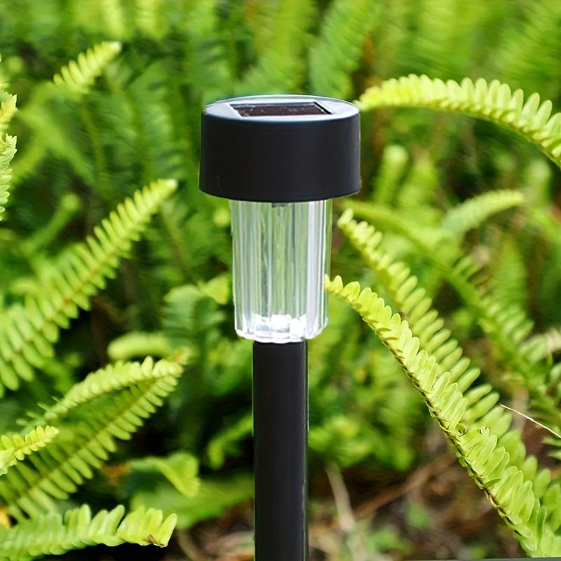 10 piezas de luces de jardín LED alimentadas por energía solar - Montaje semienterrado IP44, iluminación cálida para patios, césped y aceras - Iluminación de senderos duradera y eficiente en energía con hardware de instalación incluido, iluminación de ac