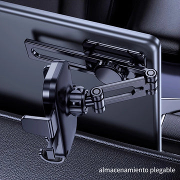Soporte para teléfono de coche de tablero de control de aleación de aluminio, rotativo, escalable, forma cuadrada, para auto