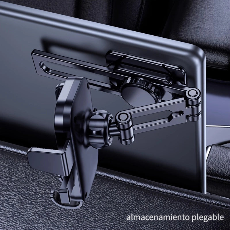 Soporte para teléfono de coche de tablero de control de aleación de aluminio, rotativo, escalable, forma cuadrada, para auto