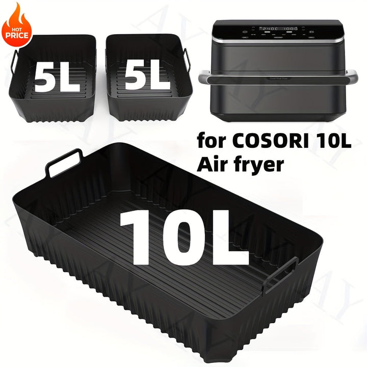 COSORI 10L Fritura de Aire Liners de Silicona - Antiadherentes, Reutilizables 5L/10L bandejas para Horno y Vaporizador, Ideal para Resultados de Fritura Perfectos, Accesorios de Fritura de Aire | Bandeja de Cocina Duradera | Bandeja Resistente al Calor